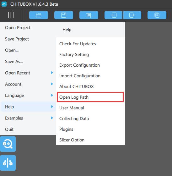 open chitubox log path